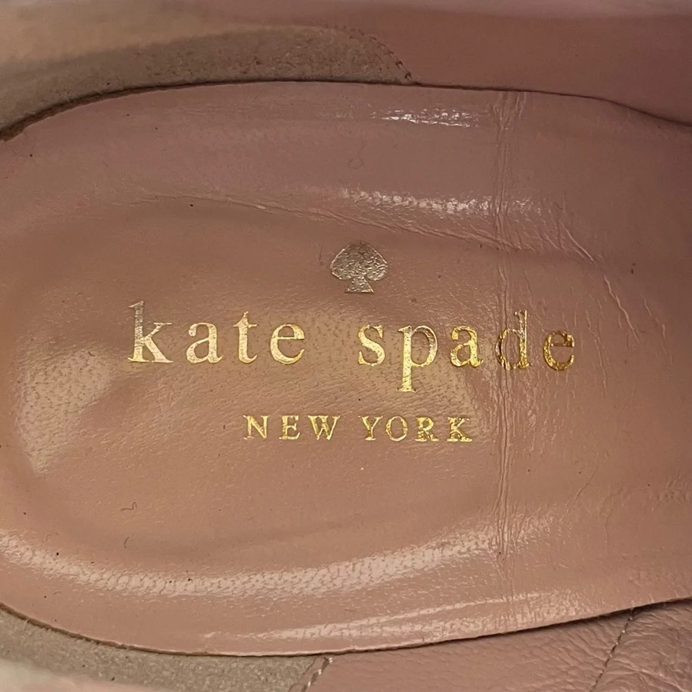 KATE SPADE Netta Gold & Black Suede Ankle Booties Women’s Size 7B Italy #700 - Picture 8 of 13